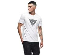 Dainese T-Shirt Logo, Maglietta Maniche Corte 100% Cotone, Uomo, Bianco/Nero, S