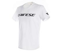 Dainese - T-Shirt Uomo a Maniche Corte, Maglietta Adulto in 100% Cotone Con Logo, Morbida e Fresca, Maglia Moto in Stile Classico, Stampa Durevole, Bianco/Nero