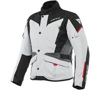 Dainese - Tempest 3 D-Dry, Giacca da Uomo Moto Touring, Giacca Impermeabile, Fodera Termica Rimovibile, Protezioni su Spalle e Gomiti, Grigio Ghiaccio/Nero/Rosso Lava, 46