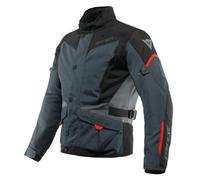 Dainese - Tempest 3 D-Dry, Giacca da Uomo Moto Touring, Giacca Impermeabile, Fodera Termica Rimovibile, Protezioni su Spalle e Gomiti, Ebano/Nero/Rosso Lava, 56