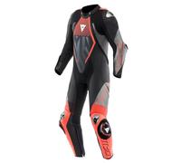 Dainese | Tuta Audax D-zip perforata | Nero rosso fluo antracite