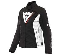 Dainese Veloce D-Dry Giacca tessile da donna, nero-bianco-rosso, taglia 38 per donne