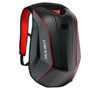 DAINESE - Zaino Moto D-Mach 2, Aerodinamico e Ergonomico, con Scomparti per Laptop e Scarpe, Cinghia Porta Casco, Zaino Moto Rigido Impermeabile da 22.2 L, Rosso e Nero
