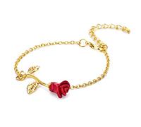 Dainty Jewelry Regalo di Natale Bracciale Rosa Regali per Le Donne Regali per la Mamma La Bella e la Bestia Gioielli Regali per lei Colore Oro Durable Processing