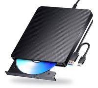 Dainty Lettore Blu-ray esterno compatibile con lettore DVD BD USB 3.0/Tipo-C CD DVD masterizzatore Blu ray per PC, Windows 7-11 e Mac (nero)
