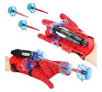 DAIREN Set di 2 Spider Glove Launcher,Spider Launcher,Spider Glove,Spara Ragnatele Giochi per Bambini,Giocattoli educativi in Bambini Cosplay(Rossa)
