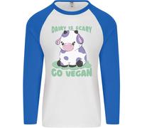 Dairy È Spaventosa Go per Vegani Divertente Uomo L/S Baseball T-Shirt