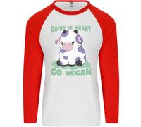 Dairy È Spaventosa Go per Vegani Divertente Uomo L/S Baseball T-Shirt