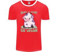 Dairy È Spaventosa Go per Vegani Divertente Uomo Ringer Fotl