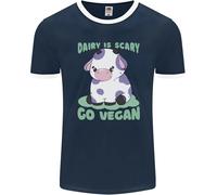 Dairy È Spaventosa Go per Vegani Divertente Uomo Ringer Fotl