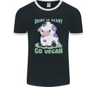Dairy È Spaventosa Go per Vegani Divertente Uomo Ringer Fotl