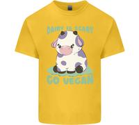 Dairy Is Spaventosa Go per Vegani Divertente T-Shirt Ragazzi Ragazze