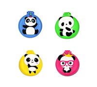 DairyTown Spazzola da Viaggio con Specchio, Comoda Round Pieghevole Pettine Spazzola Massaggio per Capelli con Specchio per Il Trucco Regali Carini per Donne, Ragazze, Bambini, 4 Pack Panda