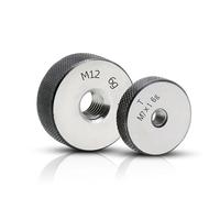 DAISHUJIE Calibro ad Anello Calibro ad Anello filettato metrico da 6 g, 2 Pezzi/Set M1-M30, Passa/Non Passa for ispezione Meccanica(M12X1.0)