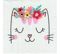 Daisy 20 tovaglioli a 3 strati, 33 x 33 cm, bianco, carta, sbiancati senza cloro, biodegradabili, prodotti in UE, perfetti per feste per bambini e decorazioni da tavola