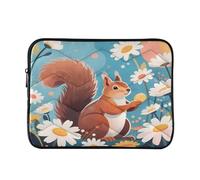 Daisy and Squirrel - Custodia trapuntata per computer portatile da 15 a 16 pollici, morbida borsa protettiva per computer