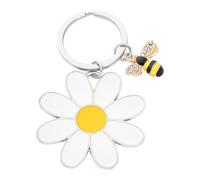 Daisy Bee Pendant Keyring - Lovely Flower Charm Keychain, Creative Design