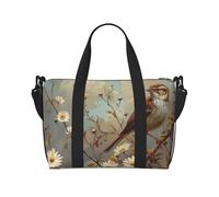 Daisy Bird Tree - Borsone da viaggio leggero per oggetti personali da donna, borsa da palestra da uomo, nero, taglia unica, Nero , Taglia unica