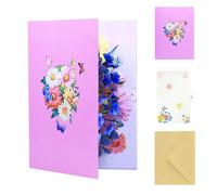 Daisy Birthday Card, Butterfly Flowers Greeting Letter, Little Daisy Card with Blank Note and Envelope, for Christmas and Birthday5.91x7.87 inch