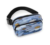Daisy Blue Marsupio con cinghia regolabile Marsupio alla moda per sport all'aria aperta escursionismo, bianco, 20 x 13 cm, marsupio stampato