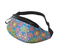Daisy - Borsa a tracolla stampata alla moda colorata retrò fiori unisex marsupio carino floreale misura regolabile marsupio turisti borsa leggera resistente al furto per visitare 14 x 35 cm, A39