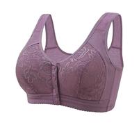 Daisy Bras per le donne anziane Comodo Comodo Chiusura Anteriore Reggiseni Senza Ferretto Push Up Quotidiano Reggiseni Senza Fili Da Donna, Viola, L