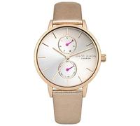 Daisy Dixon Pearlised Rose Leather Strap With White Sunray Multi Dia Watch NUOVO