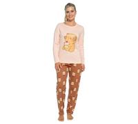 Daisy Dreamer Set pigiama da donna in jersey di cotone, a maniche lunghe e pantaloni a lunghezza intera, abbigliamento da notte
