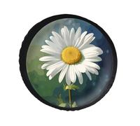 Daisy Flower - Copertura per ruota di scorta in pelle PVC, antipolvere, impermeabile, per camper, camper, camion, SUV, diametro 71,1 cm