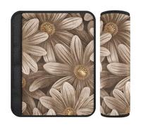 Daisy Flower Khaki 2 pz copertura cintura auto rilascio stress al collo e spalle per auto Protector para cinturón de carro