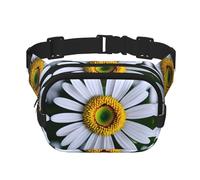 Daisy Flower - Marsupio quadrato a doppio strato, mini cintura regolabile per esercizi, corsa, viaggi, escursionismo, nero, Taglia unica