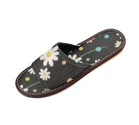 Daisy Flower Nero Colorato Bagno Sandalo Interno ed Esterno Riutilizzabile Carino personalizzare Sandali da Spiaggia per Piscina Palestra Bagno Casa zapatos casuales para mujer, Daisy Flower Nero