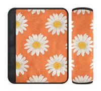 Daisy Flower Orange 2 Pack seggiolino auto Collo Supporto Rilascio Stress al collo e alle spalle per SUV funda para cinturón de carro