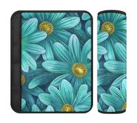 Daisy Flower Teal 2 Pack seggiolino auto pad più comfort guida per la maggior parte delle auto forro para cinturon de segurida