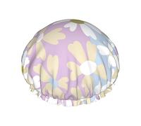 Daisy Flower2 Gorro de ducha Flamingo Estilo tropical Gorro de ducha impermeable Gorros de baño reutilizables para mujeres Protección del cabello Elástico Todo el cabello