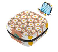 Daisy Flowers-08 - Kit per primo ciclo mestruale per ragazze, salvaslip per tamponi, borsa mestruale con cerniera, organizer per tovaglioli sanitari
