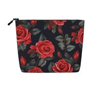 Daisy Flowers in diverse borse da toilette con cornice per donne, borsa portatile da viaggio per cosmetici, organizer quotidiano con cerniera, Bellissimi fiori di rosa rossa, Taglia unica