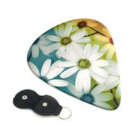 Daisy Flowers in diversi plettri per chitarra con cornice, 6 plettri per chitarra, stampa su entrambi i lati, per chitarra acustica, basso, ukulele, chitarra elettrica (0,46 mm, 0,71 mm, 0,96 mm)