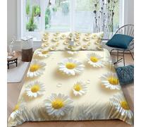 daisy flowersSet Di Copripiumino microfibra 3 Pezzi stampa di 3D cerniera nascosta nature botanical style copripiumino incluso federe aiosa ultra morbido e traspirante for bambini King（220x240cm）