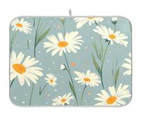 Daisy Green Floral Kitchen Drainer mat Tappetino scolapiatti grande tappetino scolapiatti per piatti 18 x 24