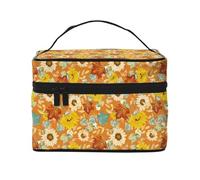 Daisy Maple Fall Makeup Bag, graziosa borsa per cosmetici da donna, borsa da toilette, grande borsa organizer da viaggio per il trucco