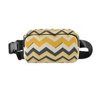 Daisy - Marsupio a tracolla impermeabile, con cinghia regolabile, per allenamento, corsa, escursionismo, Moda Zigzag Pattern Giallo, 1 Size