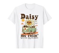 Daisy Me Rolin' Life's a Ride Enjoy The Flowers Retro Maglietta