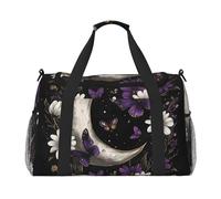 Daisy Moon - Borsone da viaggio con farfalle e fiori, per palestra, per la notte, per uomini e donne, leggero, per allenamento e vacanze