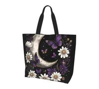 Daisy Moon Tote Bag Borsa a tracolla da donna Farfalla Fiore Borsa per la spesa Impermeabile Grande Borsa con Tasca Interna per Lavoro Viaggi Scuola
