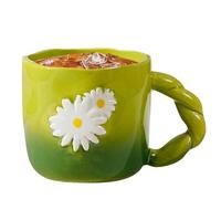 Daisy Mug - 400ml Pottery Novelty Cup with Handle | Creative Drinking Vessel for Tea, Coffee, Milk, Hot Chocolate, Beer, Juice, Gift for Women, Men, Friends, Kitchen, Office, Breakfast Table