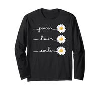 Daisy Plant Peace Love Smile Common Daisy Flower Maglia a Manica