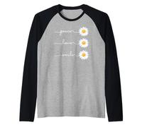 Daisy Plant Peace Love Smile Common Daisy Flower Maglia con Maniche Raglan