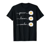 Daisy Plant Peace Love Smile Common Daisy Flower Maglietta