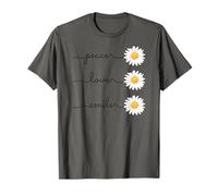 Daisy Plant Peace Love Smile Common Daisy Flower Maglietta